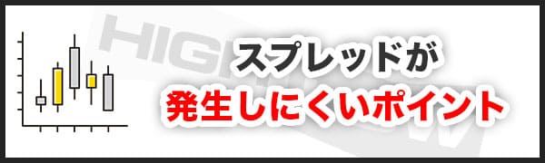 対策方法② スプレッドが発生しにくいポイントでエントリーする画像